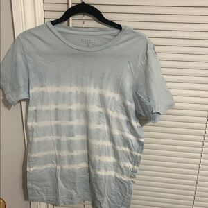 Barneys New York Light Blue and White Striped Tee